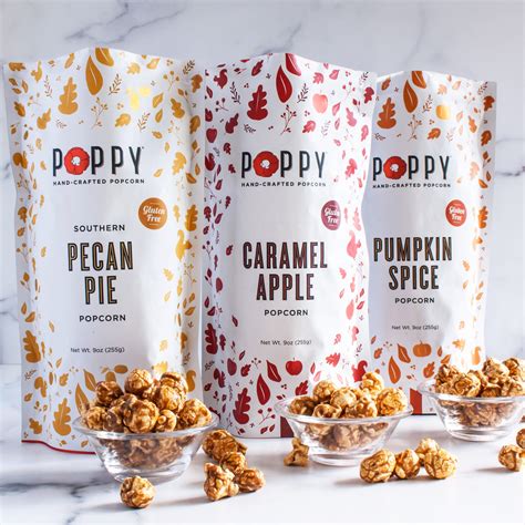 Poppy popcorn - Indulge yourself with the classic sweet and salty flavors of POPPYCOCK Original Gourmet Popcorn. Each 7-ounce bag contains clusters of almonds, pecans and popcorn covered in a decadent glaze made with brown sugar and real butter. With whole nuts, fluffy popcorn and an amazing glaze, these clusters make a mouth-watering treat for any occasion. 